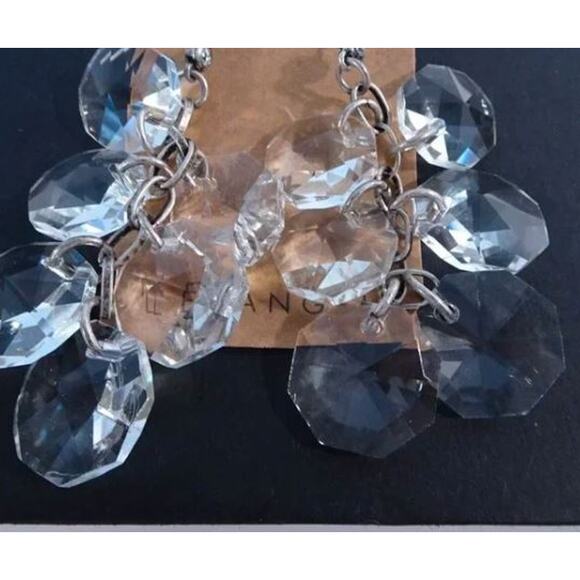 Lee Angel Neiman Marcus Silver Lucite Princess Cluster Drop Earrings NWT 234 - Picture 2 of 3